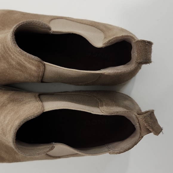 Vince Newlyn High Top Sneakers Shoes Suede Slip On Women's Sz 9M Tan NICE! - Picture 15 of 16